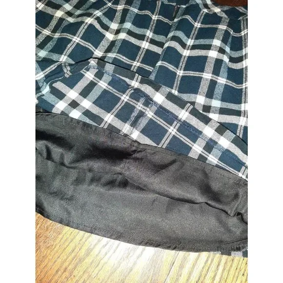 Size 18 Tommy Hilfiger Blue Off White Plaid Flannel Lined Mini Skirt - Picture 4 of 4